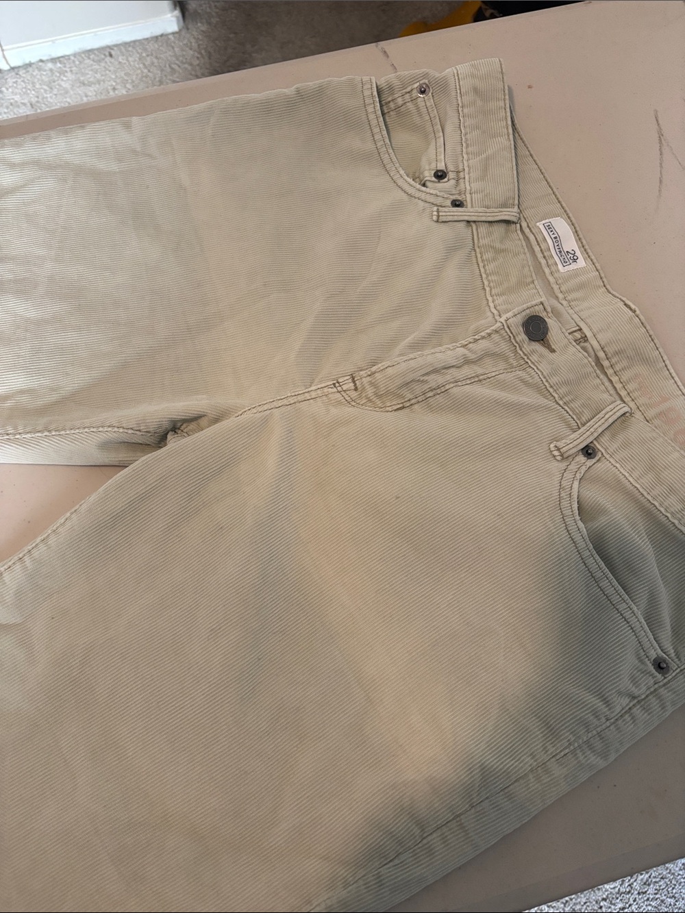 Gap 1969 Light Khaki Straight-Fit Corduroy Pants